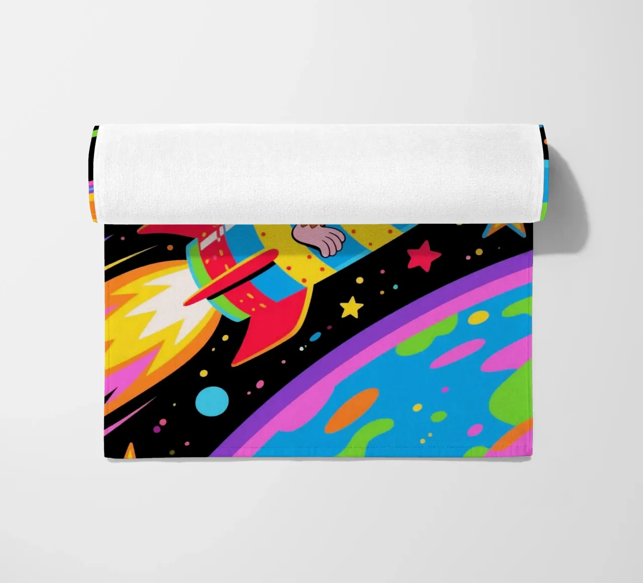 Funny Monkey Rocket beach towel by knowledge