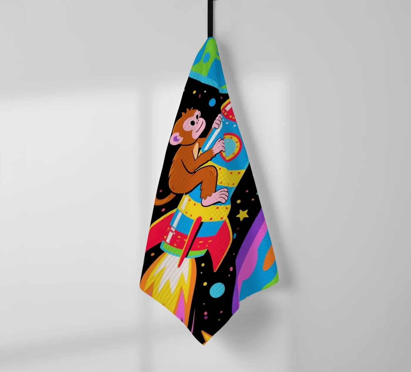Funny Monkey Rocket torchon de knowledge