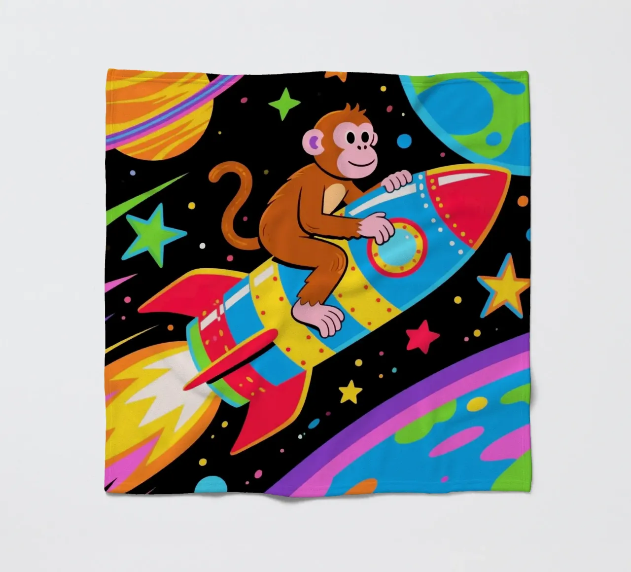 Funny Monkey Rocket fleecedeken van knowledge