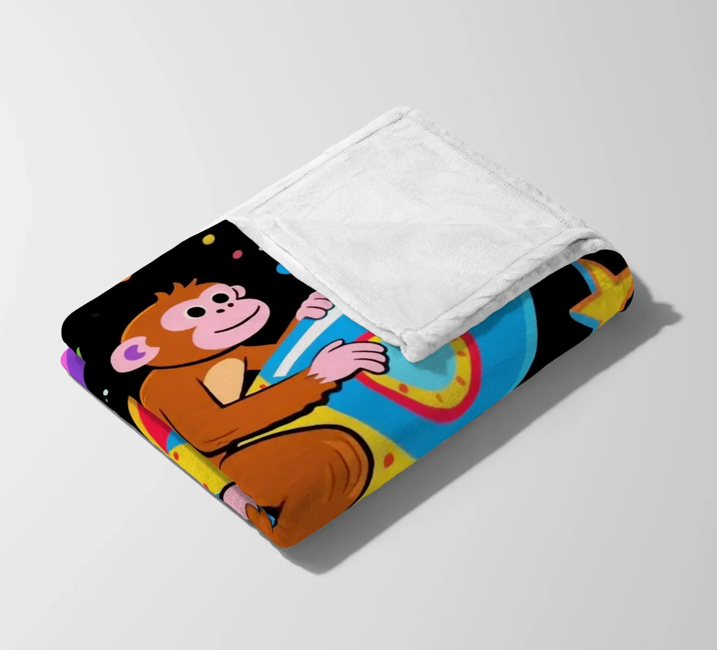 Funny Monkey Rocket Fleecedecke von knowledge