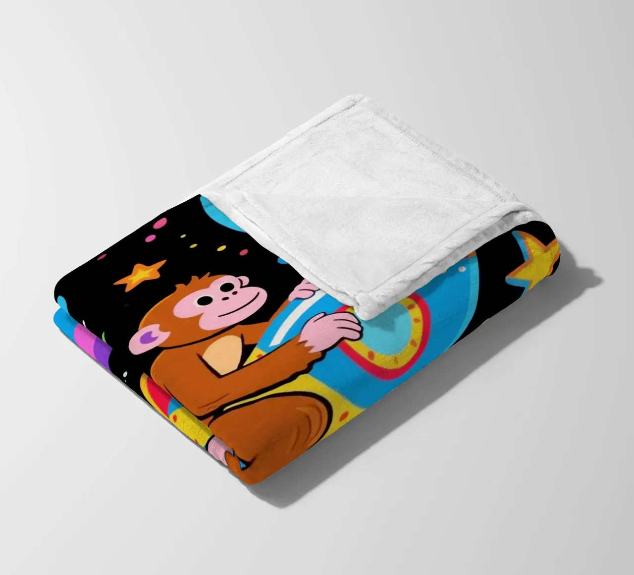 Funny Monkey Rocket coperta in pile da knowledge