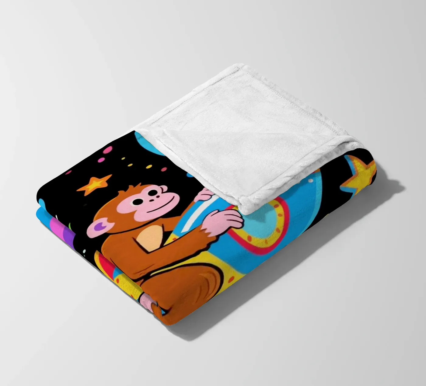 Funny Monkey Rocket Fleecedecke von knowledge