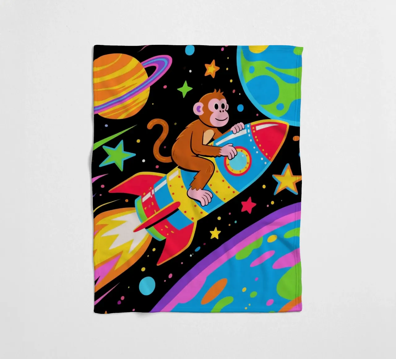 Funny Monkey Rocket fleecedeken van knowledge