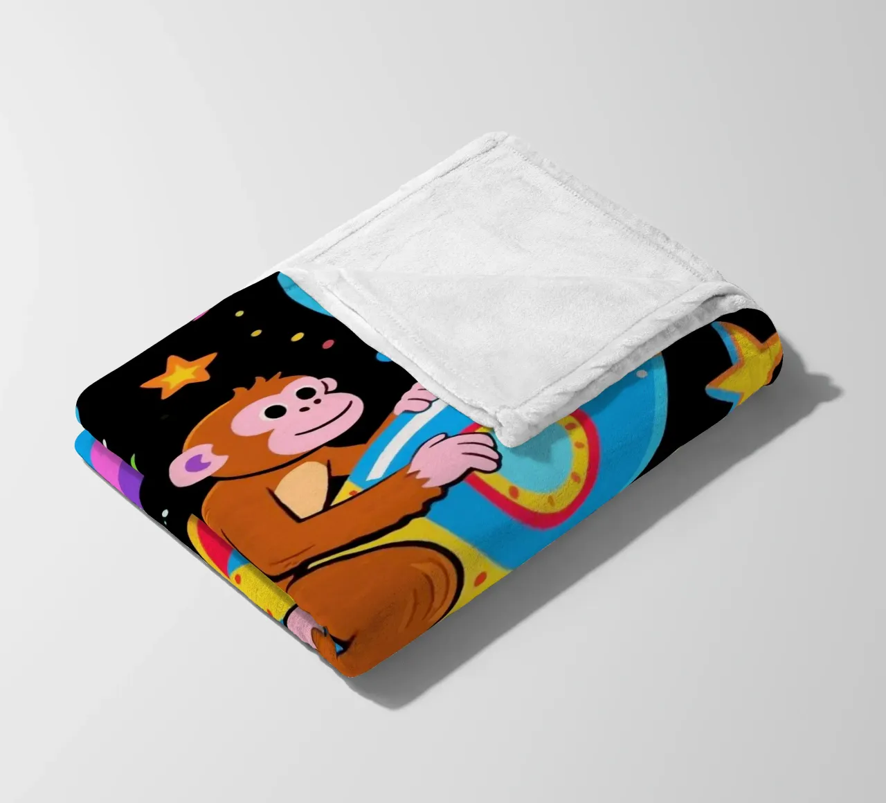 Funny Monkey Rocket fleecedeken van knowledge