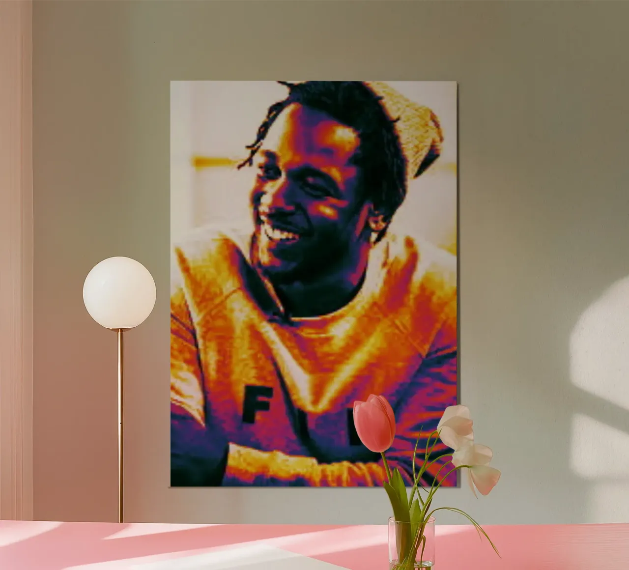 Il sorriso di Kendrick Lamar poster con telaio in alluminio da Lembayung art