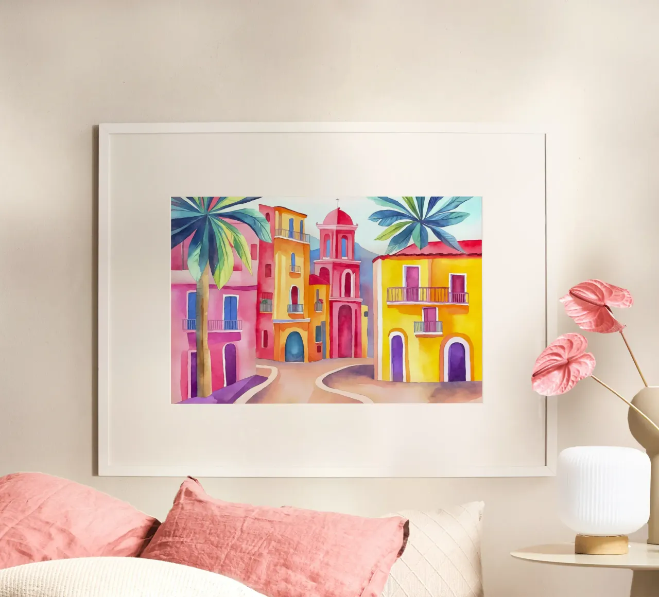 Colori tropicali del Sud - Acquerello poster con telaio in plastica da Andrea Haase Modern Home