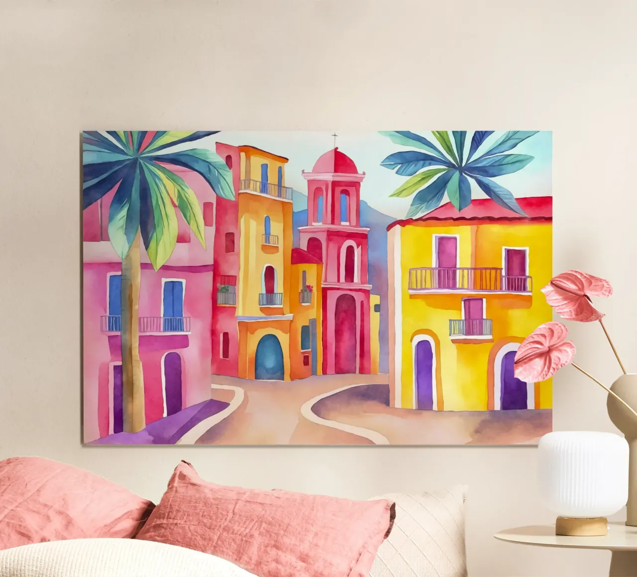 Colori tropicali del Sud - Acquerello poster con telaio in plastica da Andrea Haase Modern Home