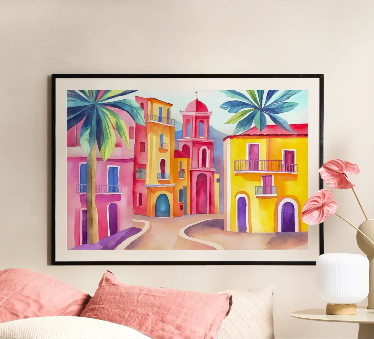 Colori tropicali del Sud - Acquerello poster con telaio in plastica da Andrea Haase Modern Home