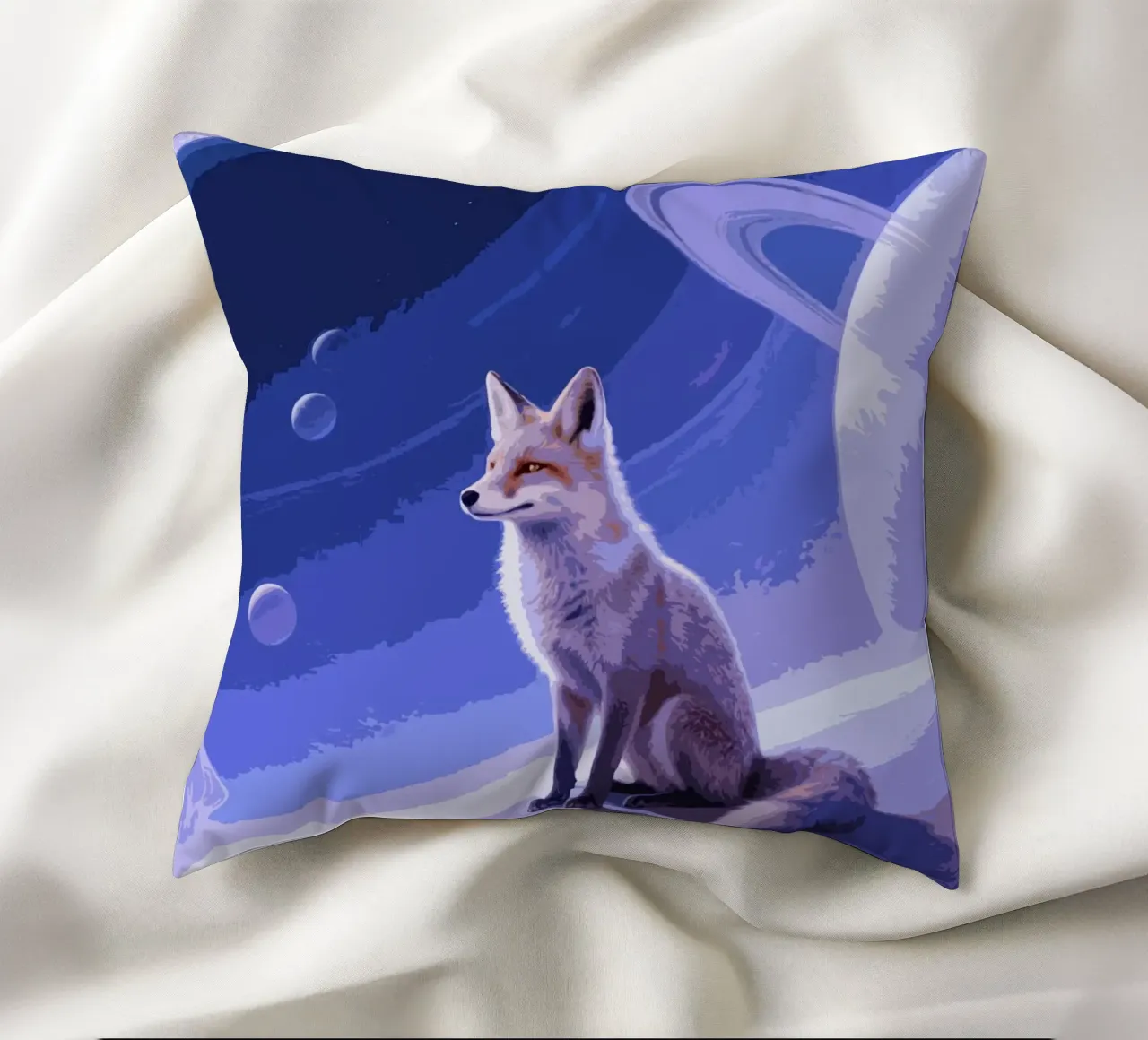 fox in the space cuscino da knowledge