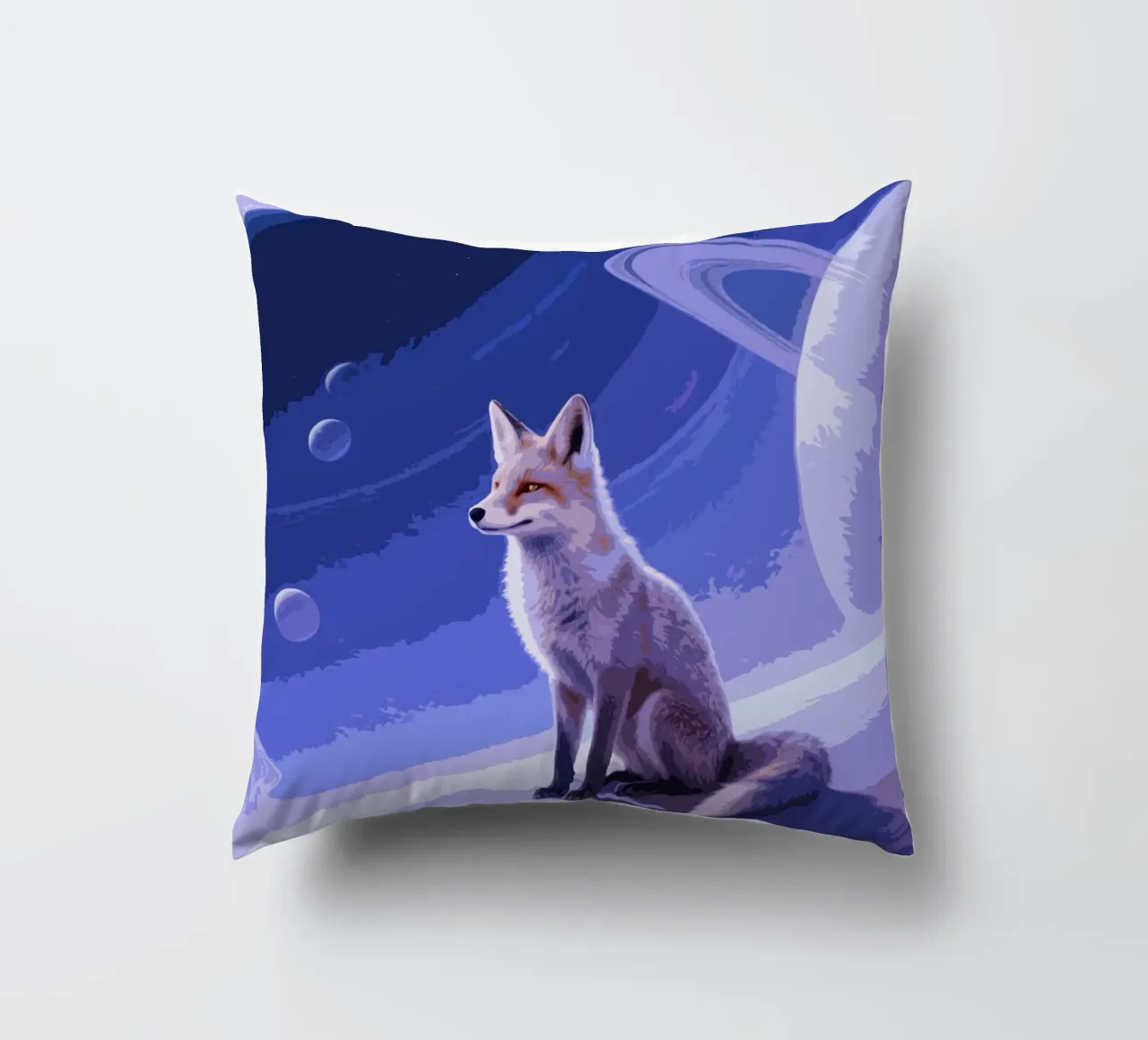 fox in the space cuscino da knowledge