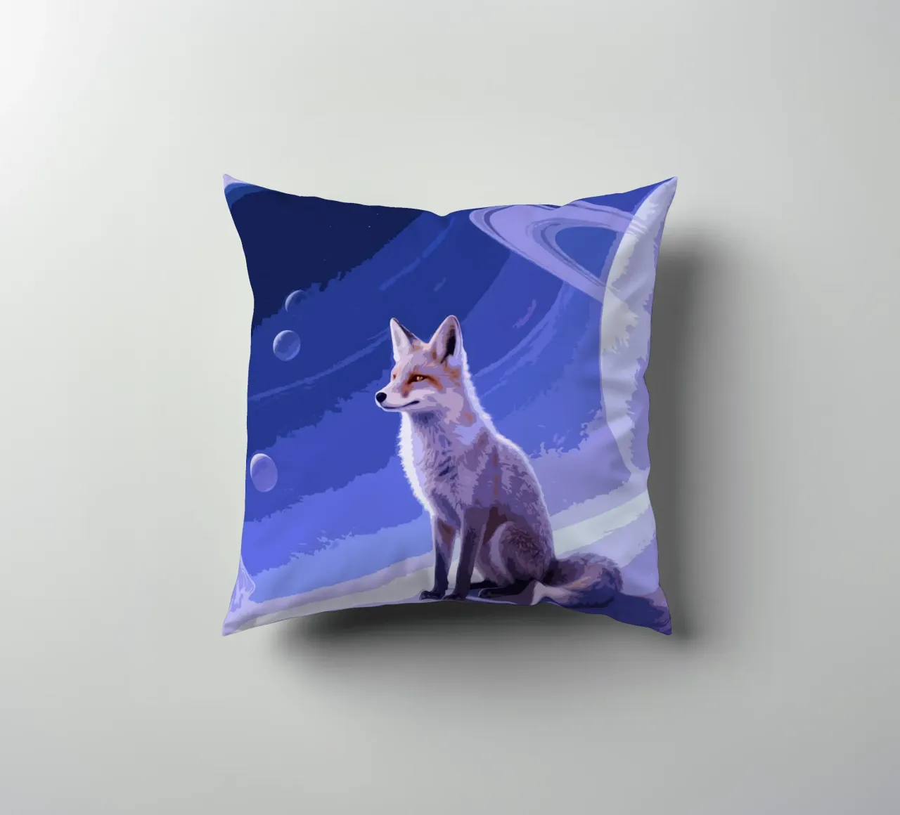 fox in the space cuscino da knowledge