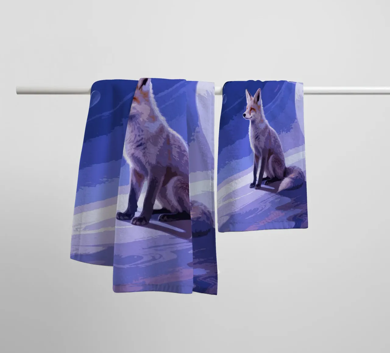 fox in the space asciugamano da bagno da knowledge