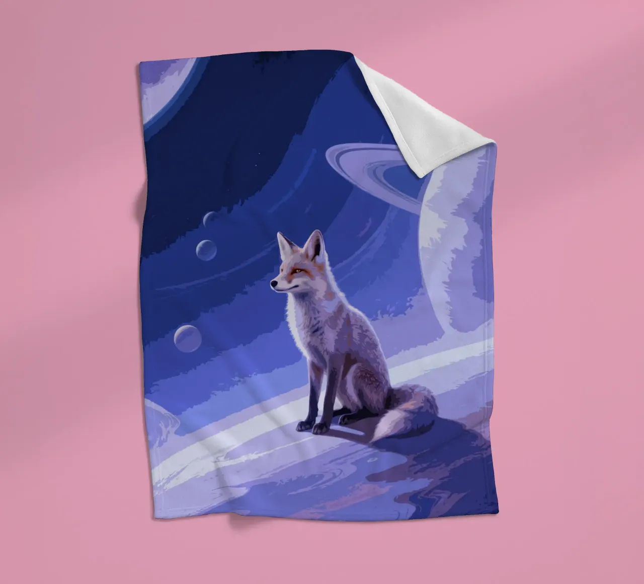 fox in the space coperta in pile da knowledge