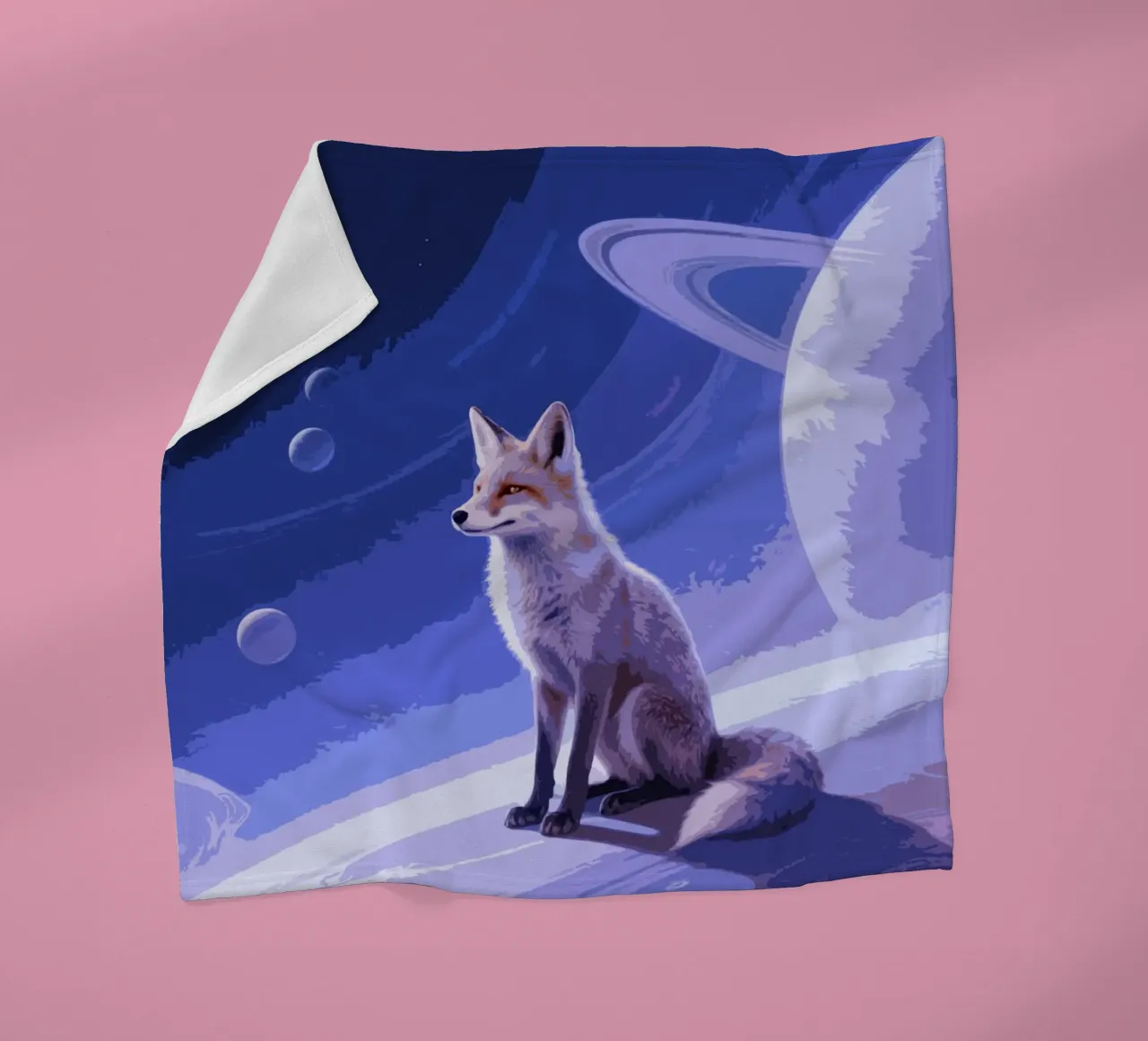 fox in the space coperta in pile da knowledge