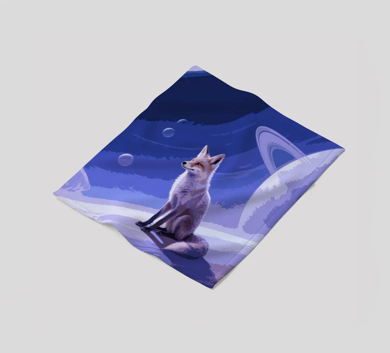 fox in the space coperta in pile da knowledge