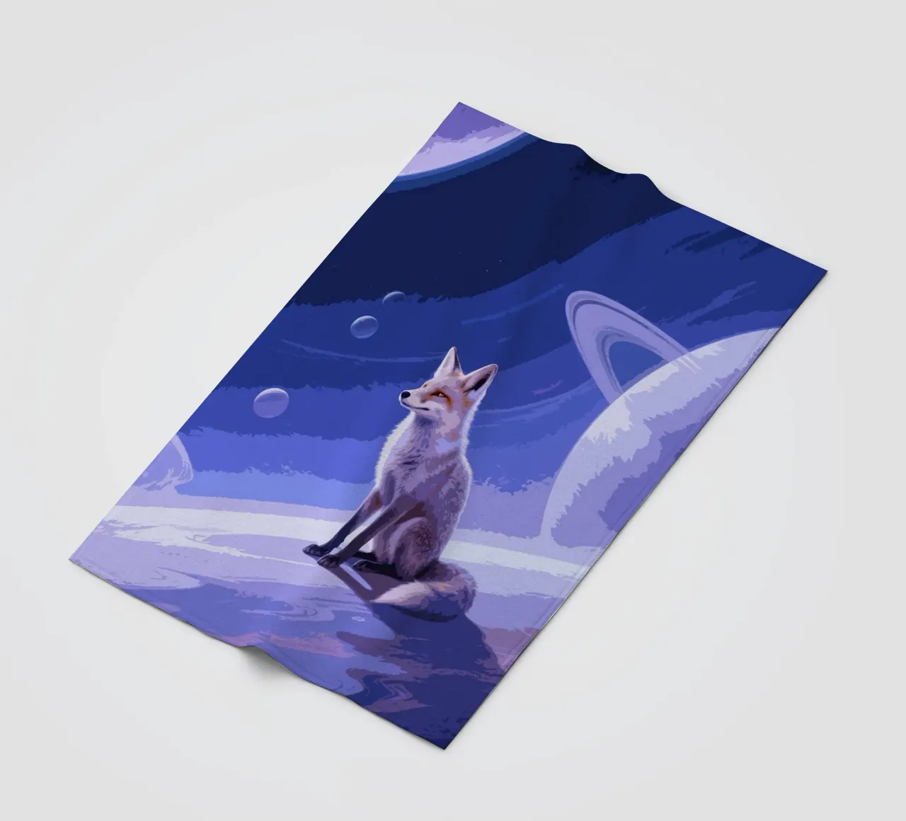 fox in the space coperta in pile da knowledge