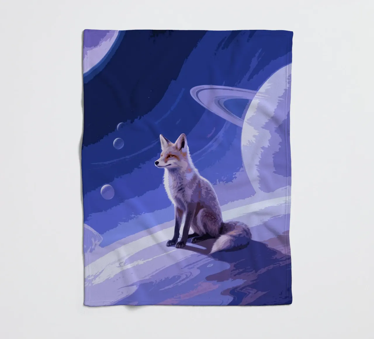 fox in the space coperta in pile da knowledge