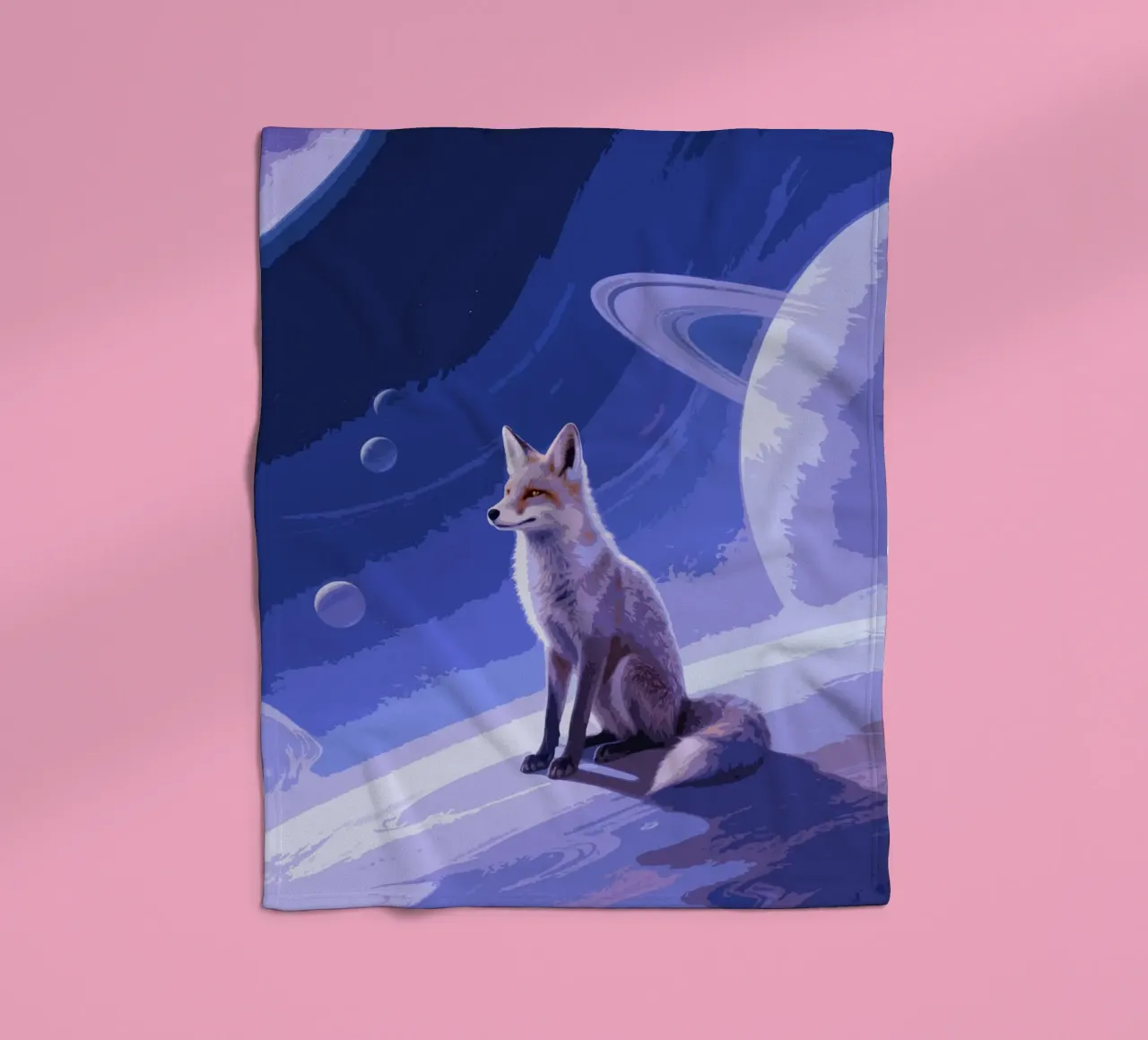 fox in the space coperta in pile da knowledge
