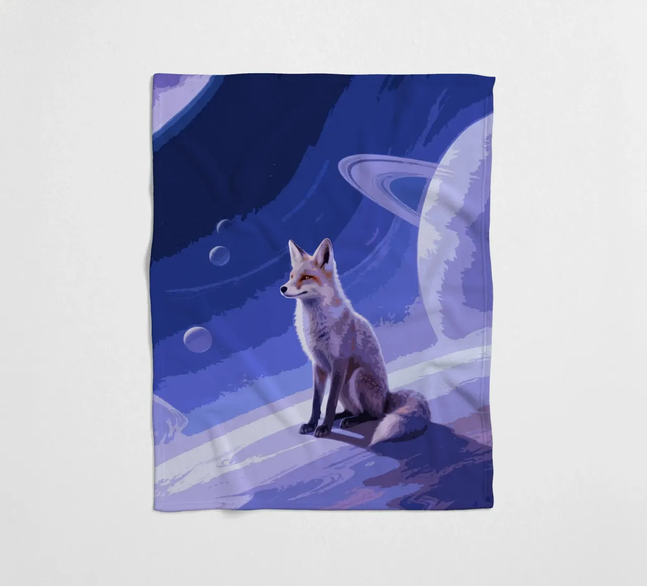 fox in the space coperta in pile da knowledge