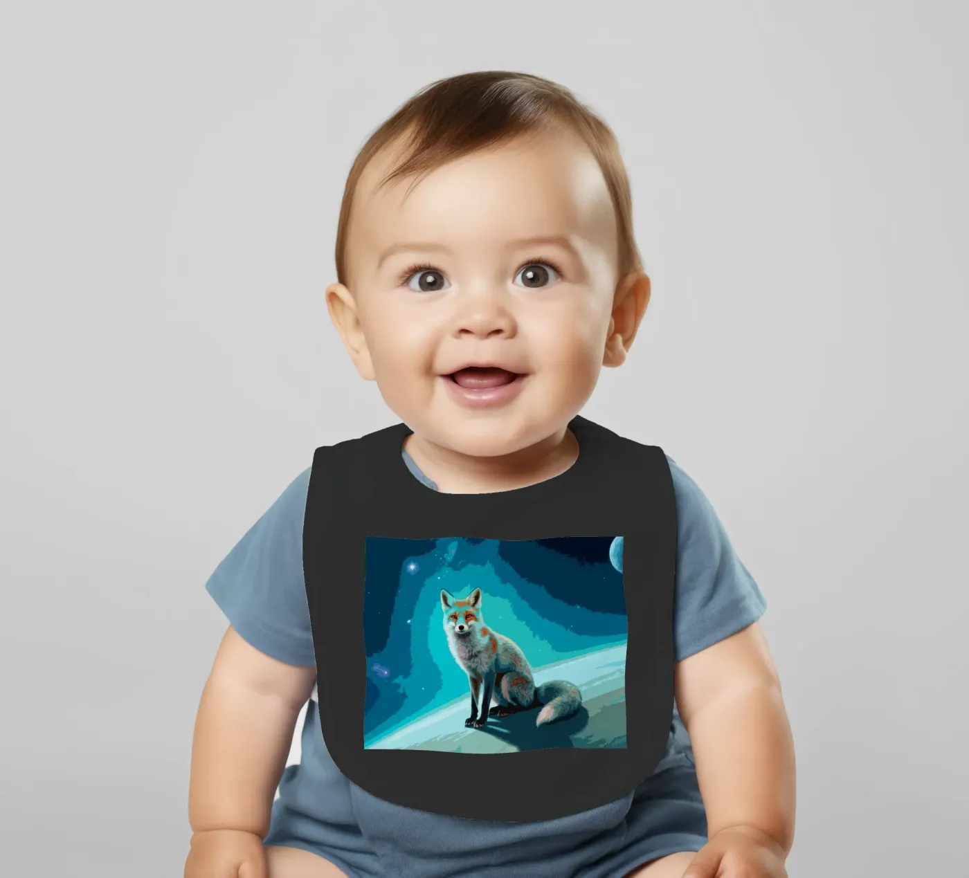 Space Fox baby bib by knowledge