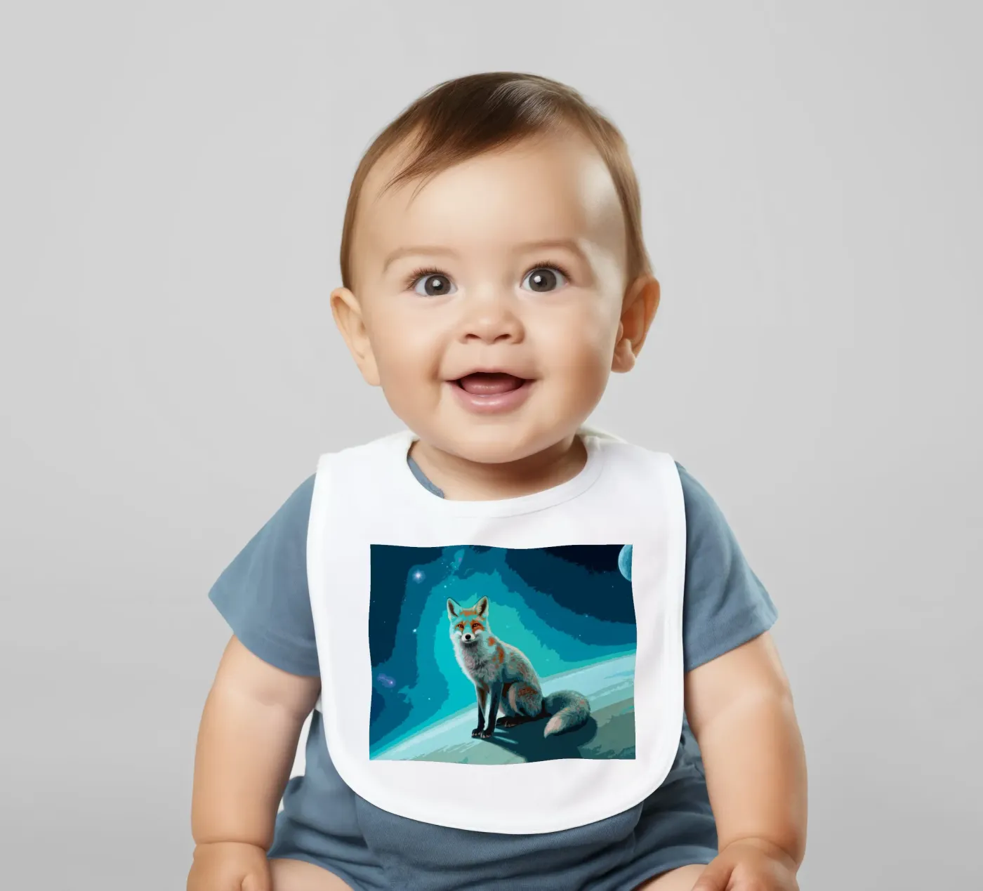 Space Fox baby bib by knowledge