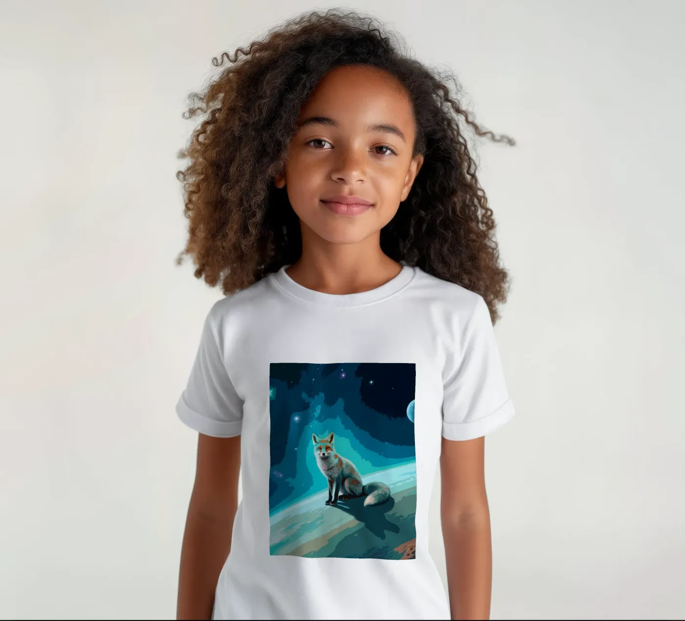 Space Fox t-shirt bambini da knowledge