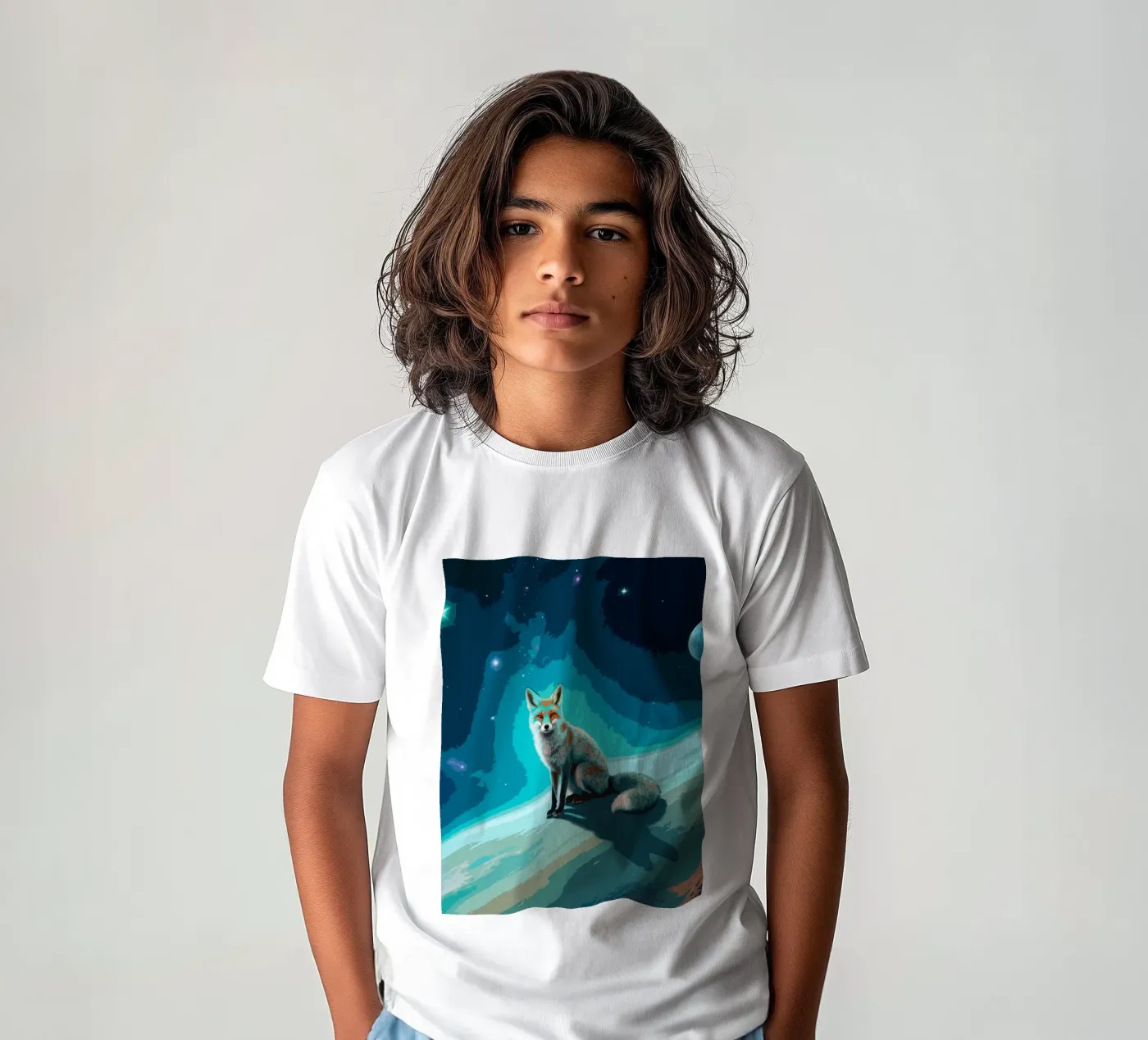 Space Fox t-shirt bambini da knowledge