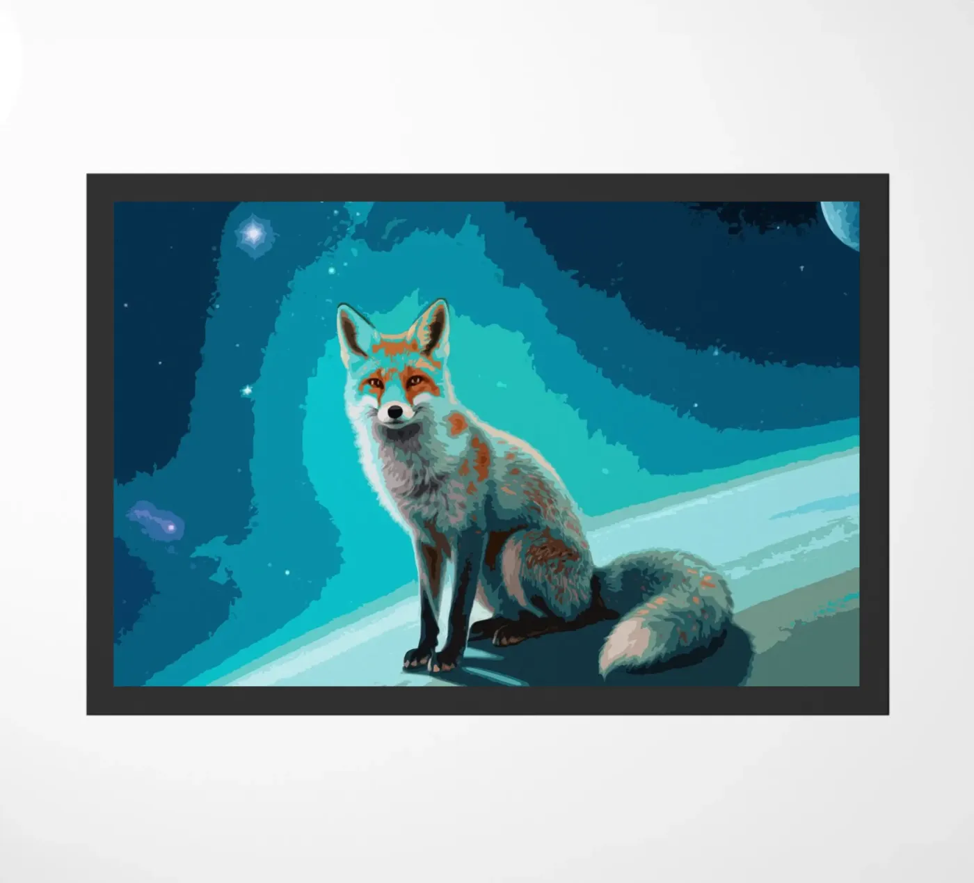 Space Fox Fußmatte von knowledge