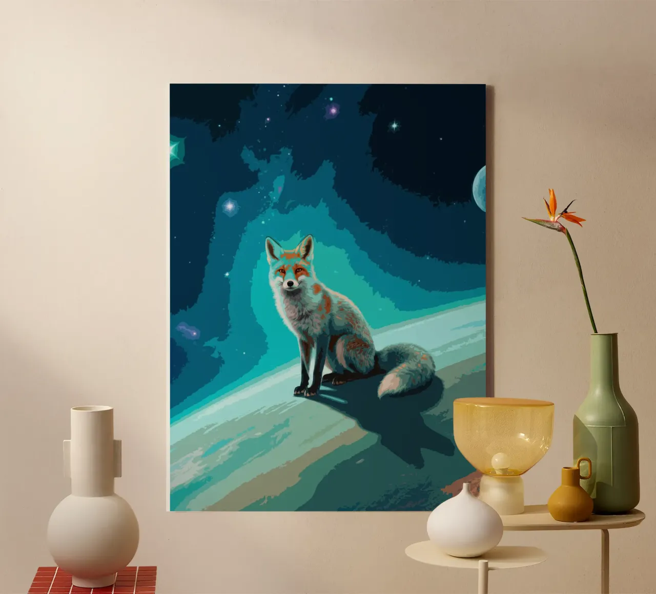 Space Fox tela con Cornice a cassetta da knowledge