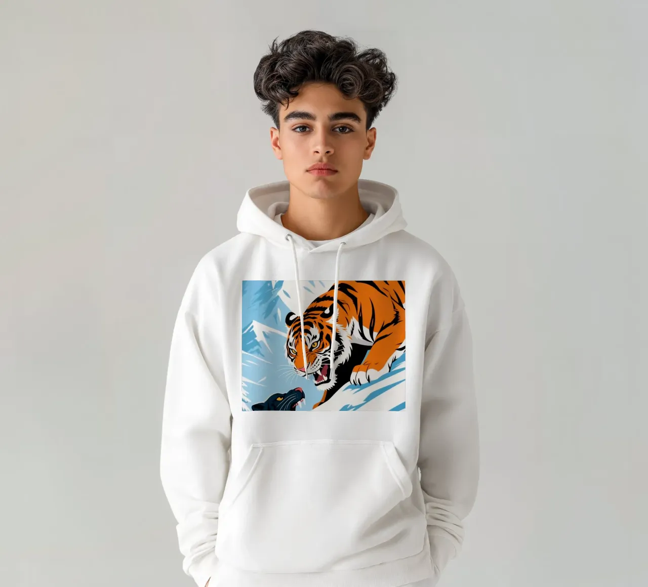 wild tiger felpa con cappuccio da knowledge