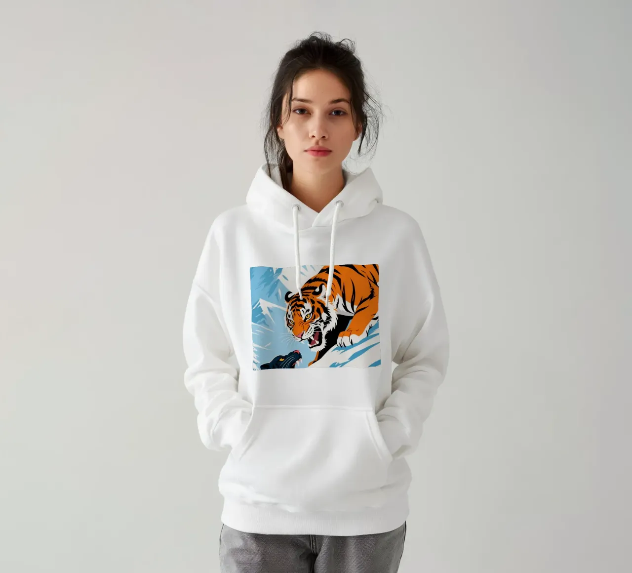 wild tiger felpa con cappuccio da knowledge