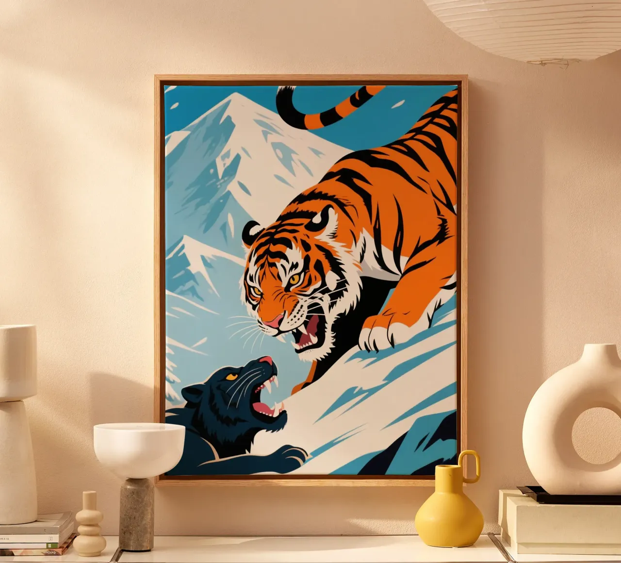 wild tiger canvas met Baklijst van knowledge
