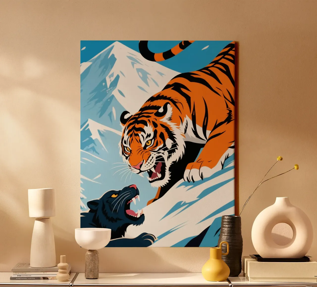 wild tiger canvas met Baklijst van knowledge