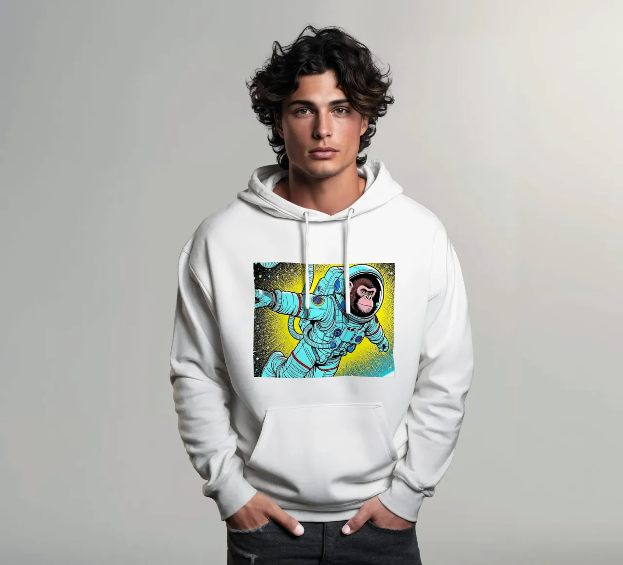 Monkey Astronaut felpa con cappuccio da knowledge