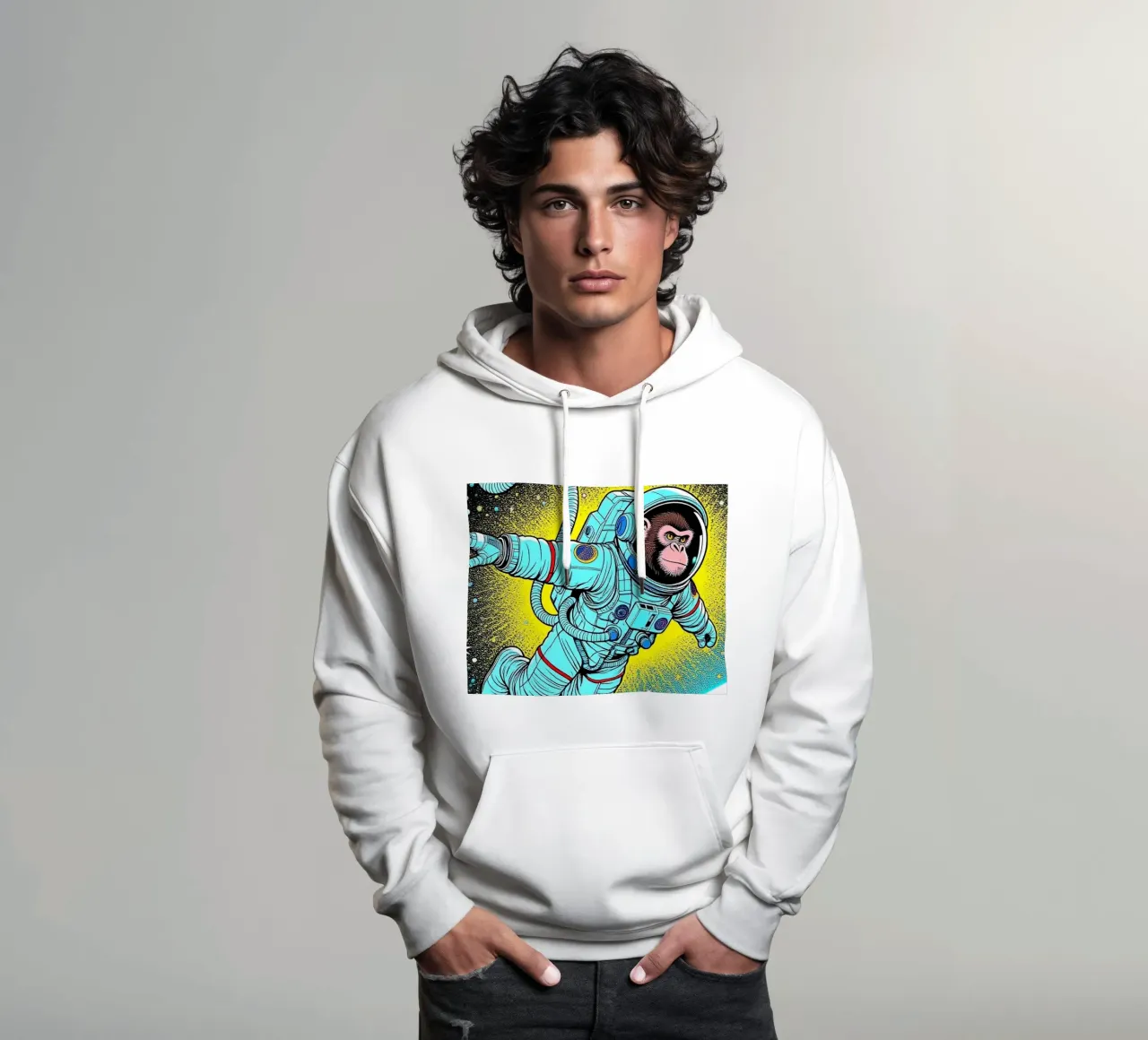 Monkey Astronaut felpa con cappuccio da knowledge