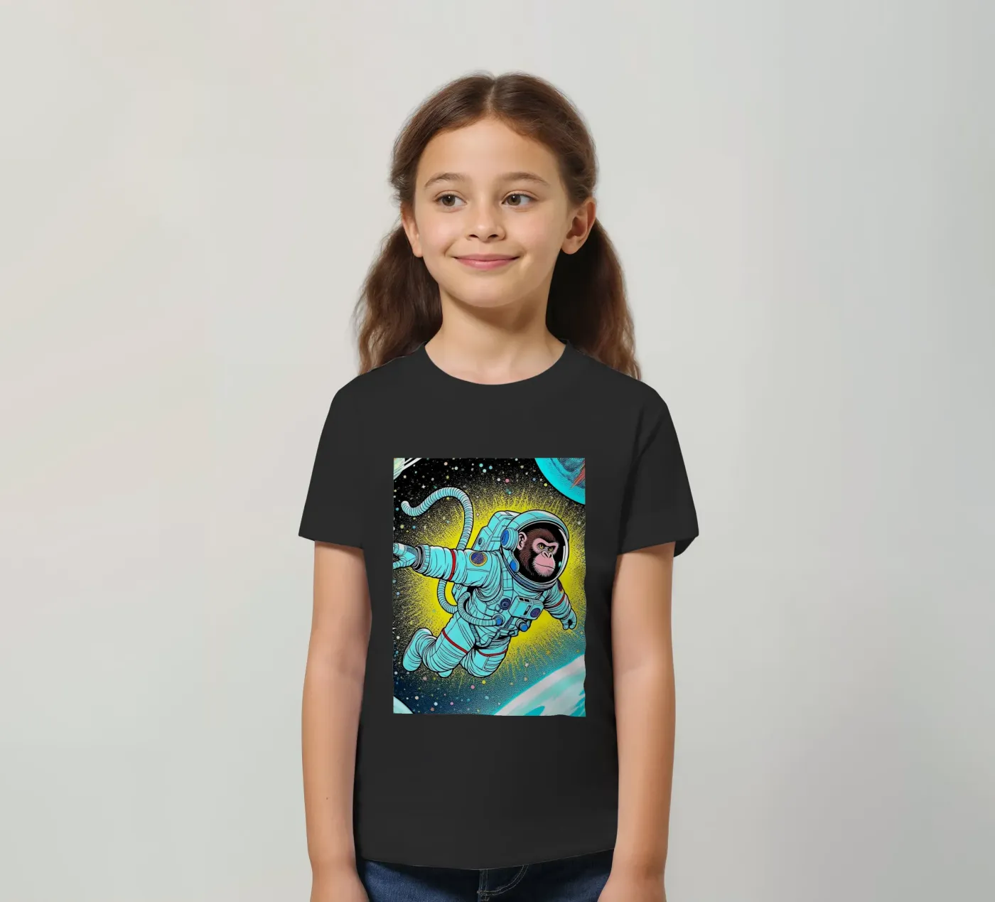 Monkey Astronaut t-shirt bambini da knowledge