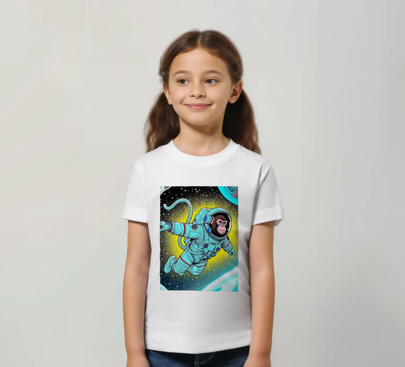 Monkey Astronaut t-shirt bambini da knowledge