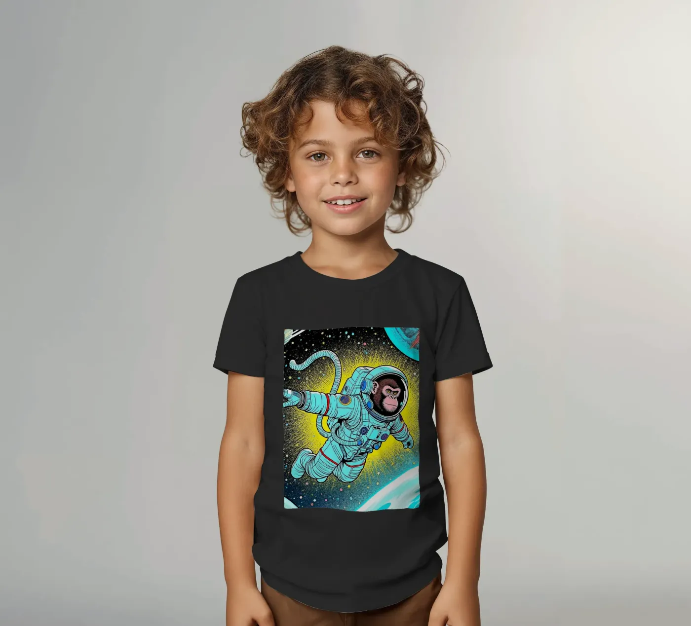 Monkey Astronaut t-shirt bambini da knowledge
