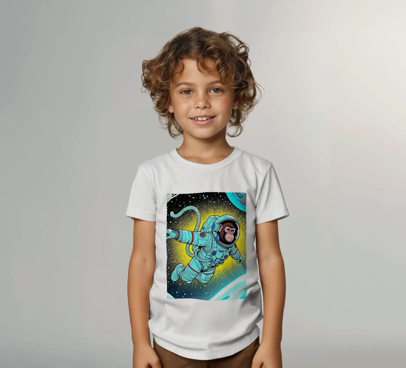 Monkey Astronaut t-shirt bambini da knowledge
