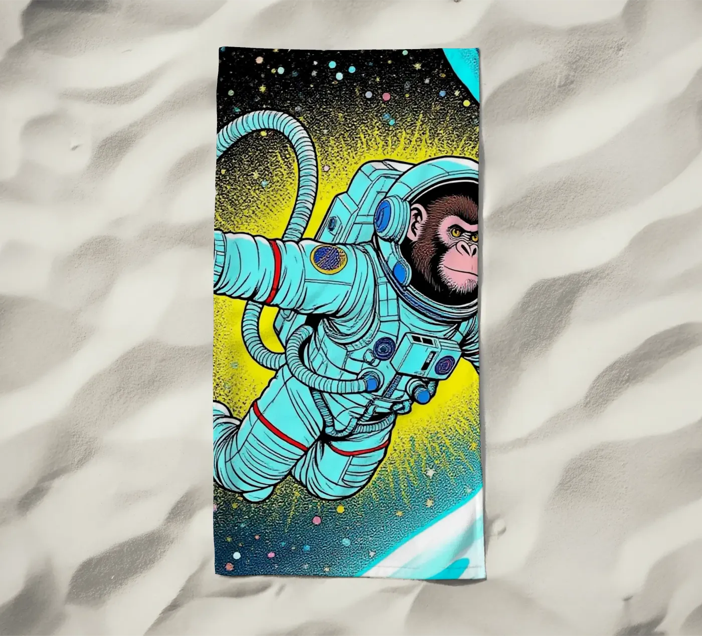 Monkey Astronaut strandhanddoek van knowledge