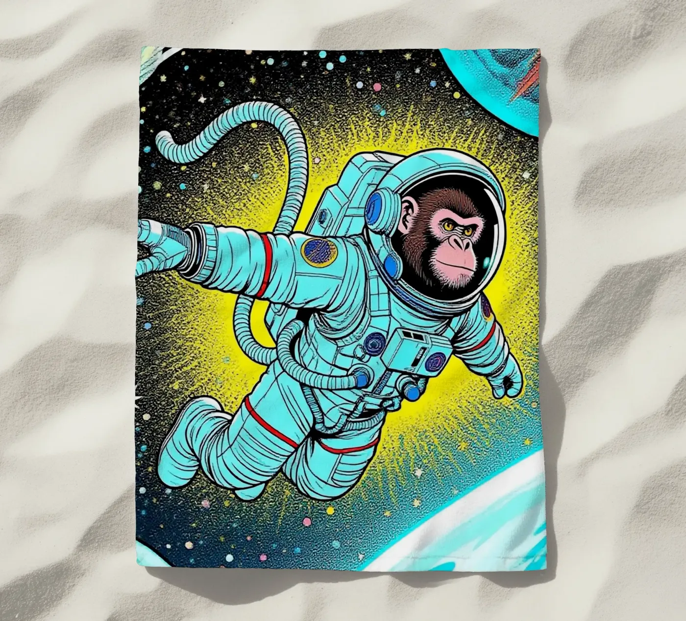 Monkey Astronaut strandhanddoek van knowledge