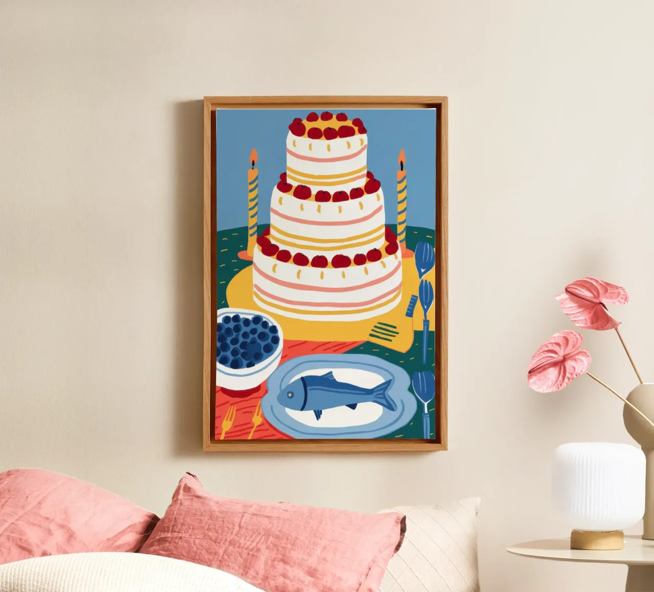 Zoete viering Stilte canvas met Baklijst van Sure Paint