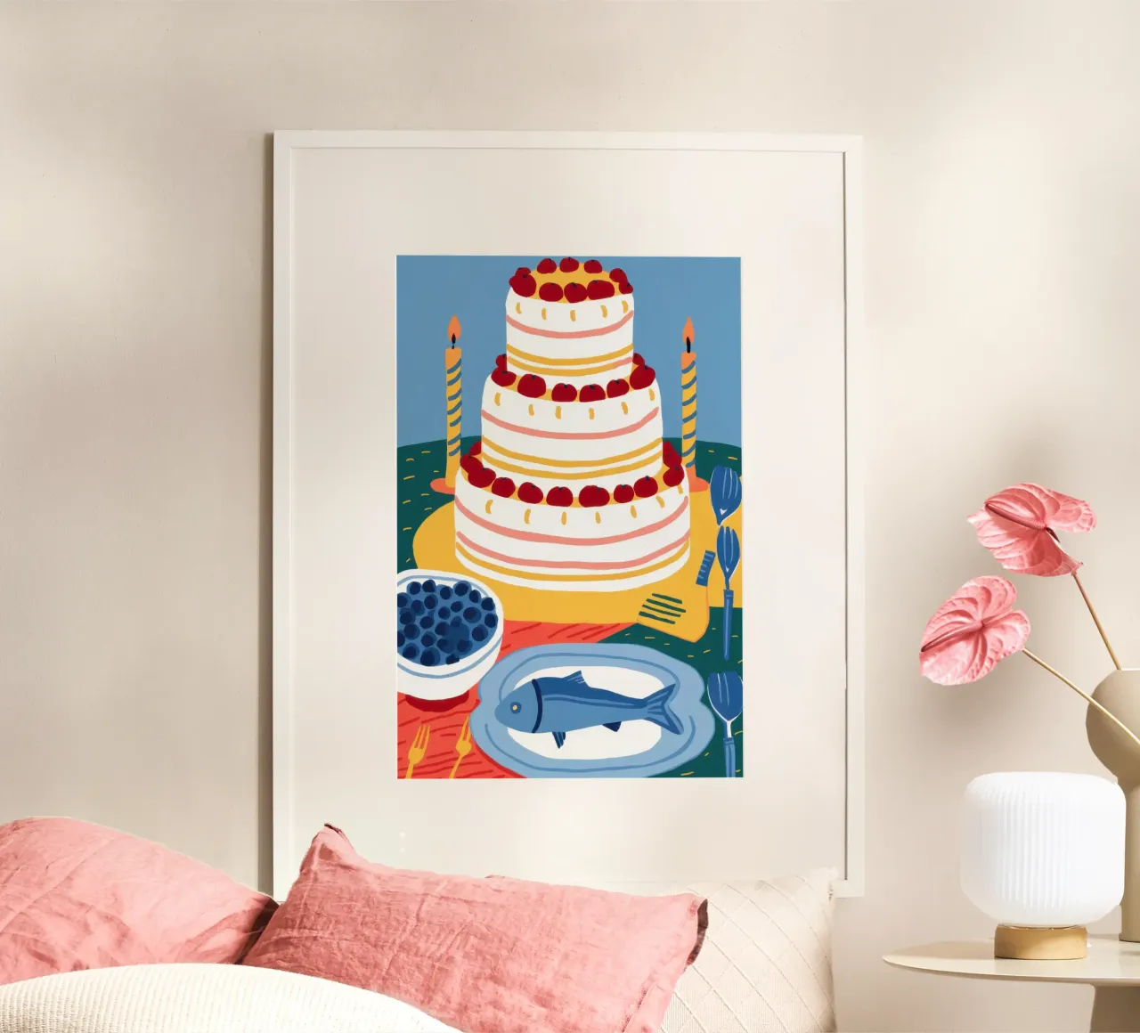 Dolcezza della celebrazione Immobile poster con telaio in legno da Sure Paint
