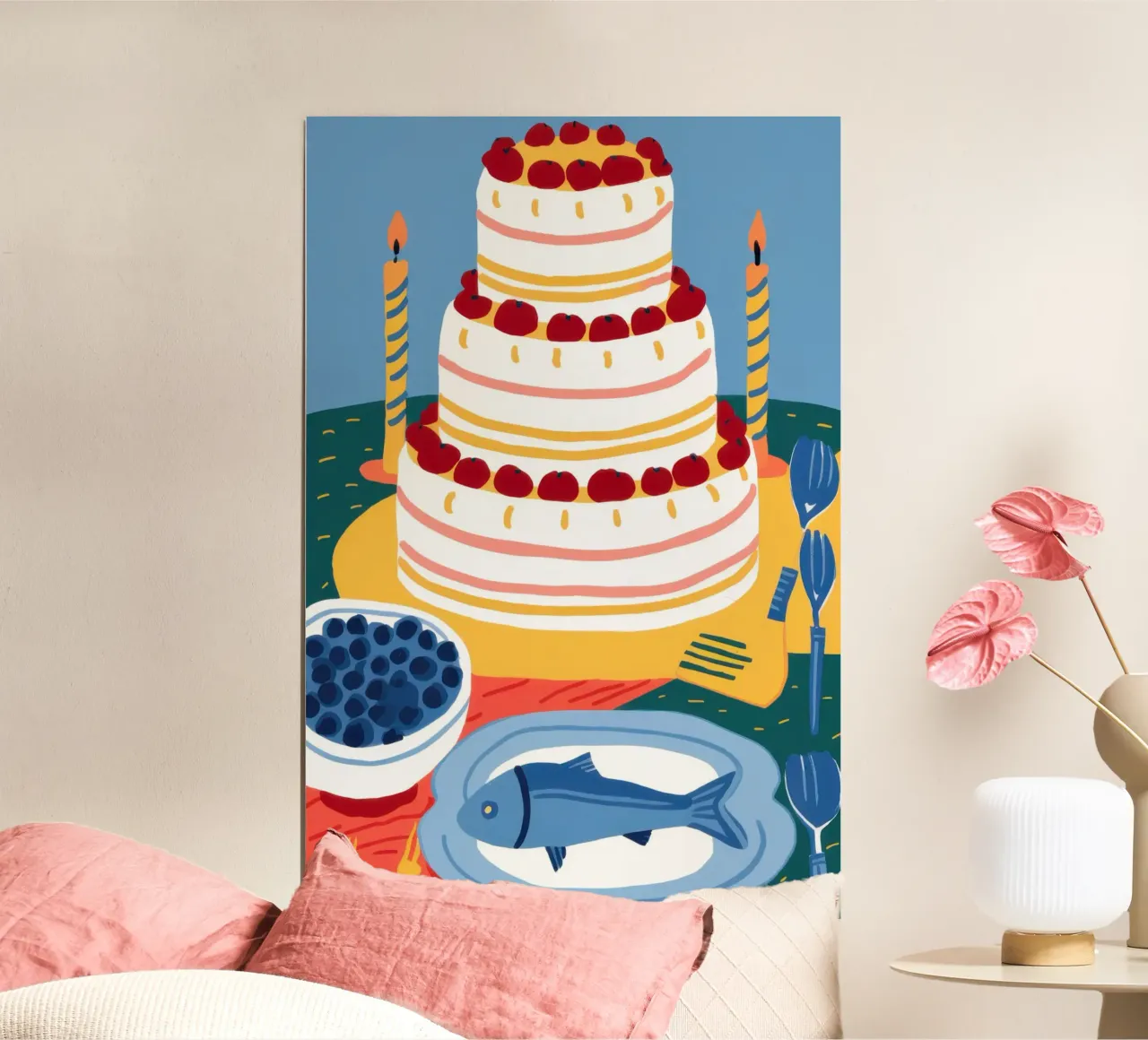 Dolcezza della celebrazione Immobile poster con telaio in legno da Sure Paint