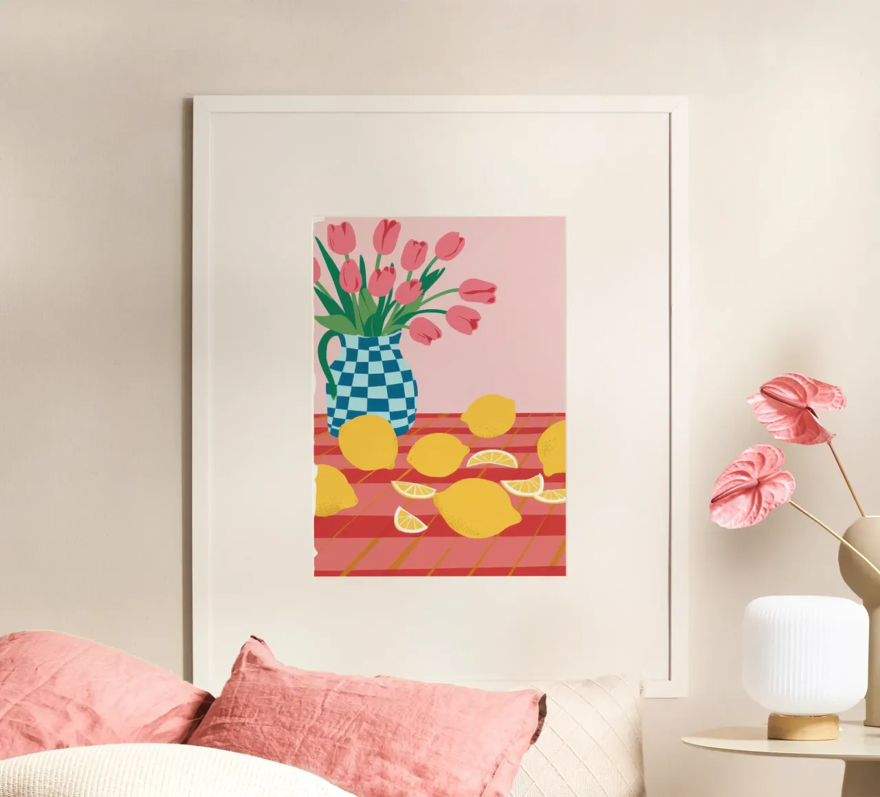 Zitrus Tulpe Harmonie Poster von Sure Paint