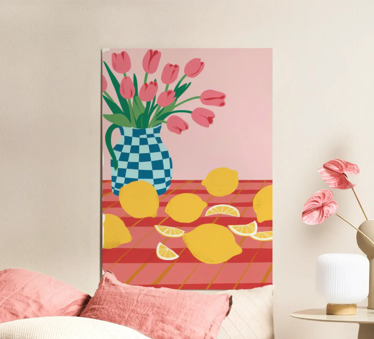 Zitrus Tulpe Harmonie Poster von Sure Paint