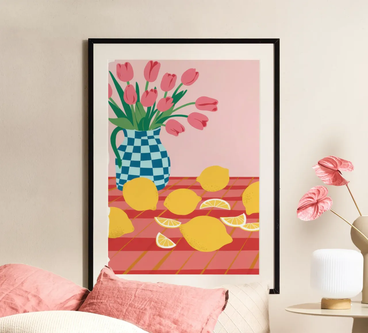 Zitrus Tulpe Harmonie Poster von Sure Paint