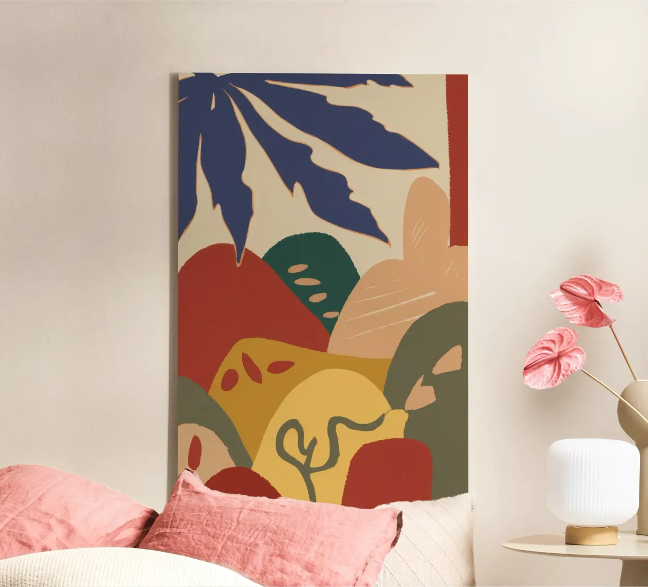 Irdene abstrakte Formen Leinwand mit Schattenfugenrahmen von Sure Paint