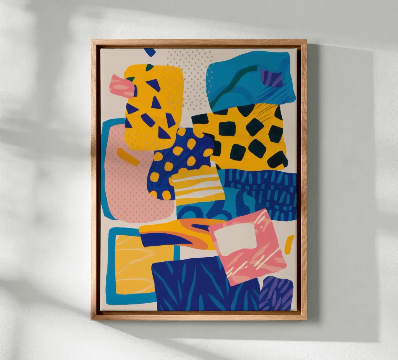 Dynamische Farbkollision Leinwand mit Schattenfugenrahmen von Sure Paint