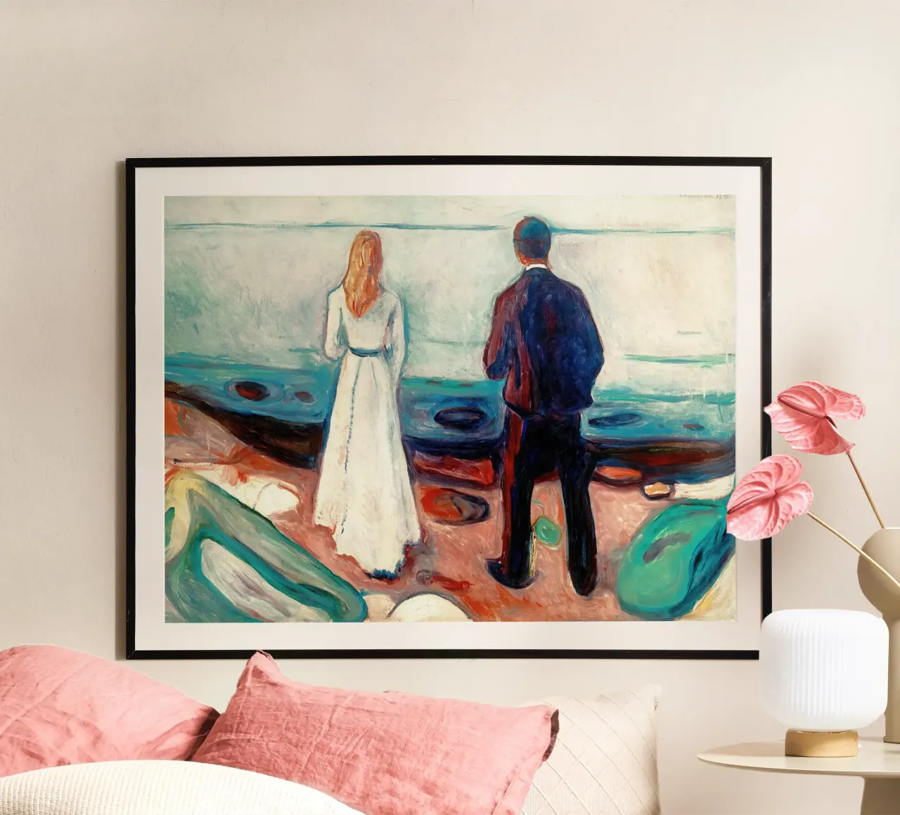 Dos seres humanos. Los Solitarios de Edvard Munch poster de Slowlylow